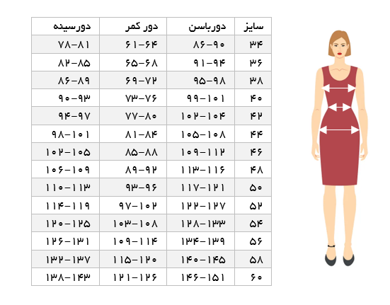 راهنما انتخاب اندازه